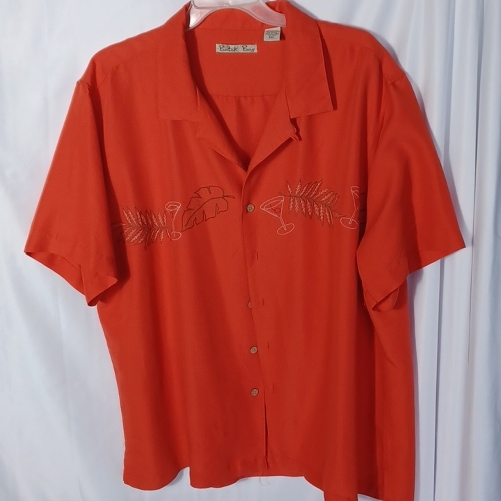 Batik Bay Martini Hawaiian Shirt, burnt orange